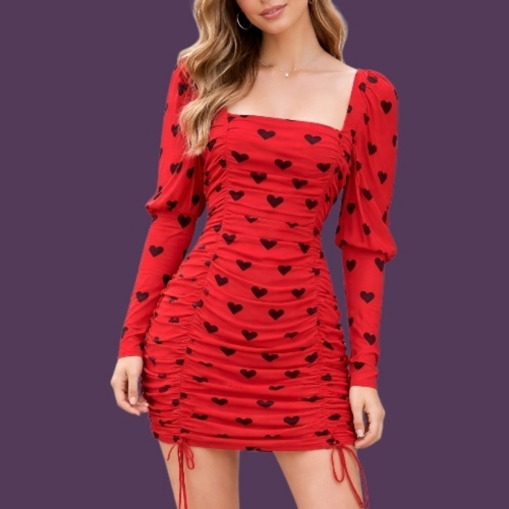Nasty GAL Barbie Pink Key To My Heart Ruched Valentine's Party Micro Dress